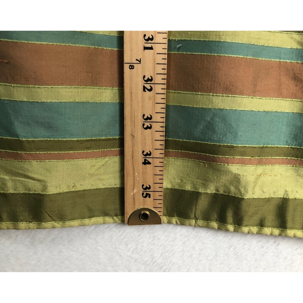 MAGGY LONDON 100% Silk Striped Sheath Dress Sz 8 Green Teal Copper Sleeveless - Picture 6 of 10